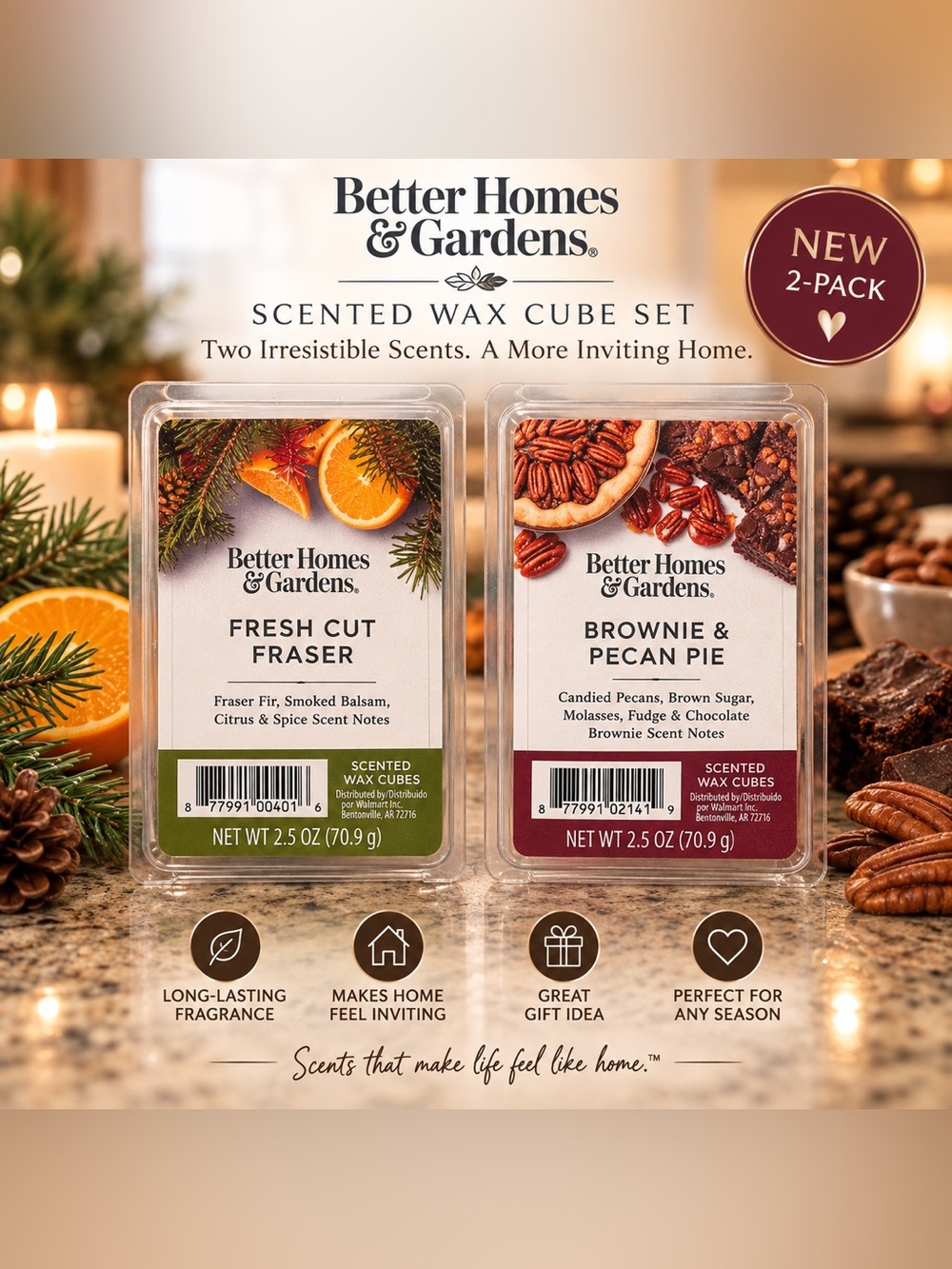 2pc wax melt bundle Better Homes And Gardens Scented Wax Cube Set - NEW